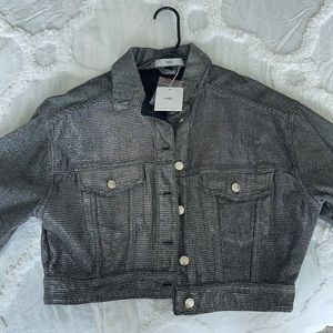 A shimmering denim jacket